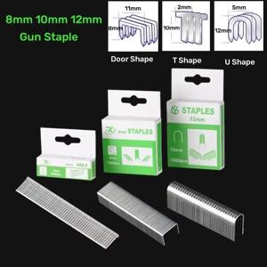 1000PC U/T/도어 모양의 스테이플 브래드 손톱 8/10/12mm 가구 장식품 스테이플 건 3-in-1 스테이플러 기계 액세서리