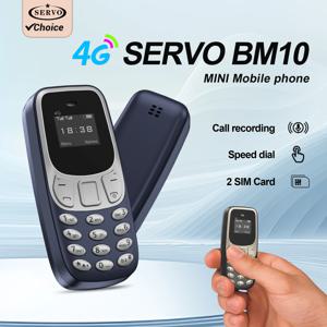 SERVO BM10 4G 미니 버튼 기능폰 스피드 다이얼 자동 통화 녹음기 블랙리스트 2 SIM 소형 휴대폰 다국어 지원 2025 신제품