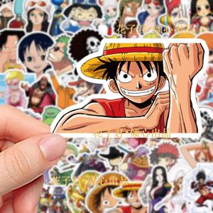 50pcs 클래식 애니메이션 원피스 스티커 Q 버전 Luffy Zoro 방수 데칼 전화 케이스 노트북 가방 스티커 아이 장난감