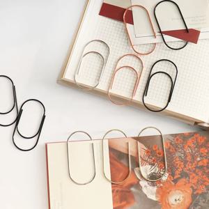 50/30pcs 미니 금속 종이 클립 골드 타원형 모양 클립 북마크 바인더 송장 종이 클립 사무용품 학생 문구