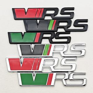 3D 메탈 로고 VRS 스티커 레터 엠블럼 자동차 전면 그릴 펜더 사이드 트렁크 배지 스코다 RS VRS 스티커 액세서리