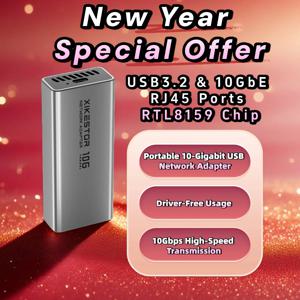 XikeStor 휴대용 USB 10GbE 네트워크 카드 RTL8159 칩 USB 3.2 to RJ45 10 기가비트 외부 이더넷 어댑터