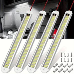 4pcs 12V 24V LED 인테리어 라이트 바 120LED Led 스트립 트렁크 램프 동봉 된화물 트레일러 자동차 RV 밴 트럭 트럭 캠핑카 캐러밴