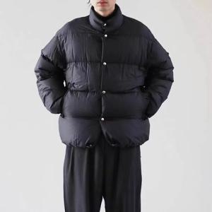 초경량 나일론 브레드 다운 재킷 커플용 스탠드 칼라 실버 버클 고급 캐주얼 아웃도어 스포츠 도시생활 덕다운 충전재
