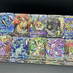 10개/세트 DIY PTCG 이브이 엄브레온 졸테온 자체 제작 만화 컬렉션 카드 애니메이션 굴절 컬러풀 플래시 카드 선물