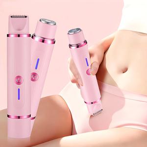 여성용 헤어 트리머 전기 면도기, 듀얼 헤드 2 IN 1 디자인, 겨드랑이 팔 다리 비키니 사타구니 제모기