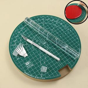 탁구 고무 회전식 커팅 매트 세트 DIY 커팅 도구 (절단 칼 포함) 탁구 라켓 접착 액세서리 내구성