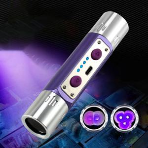 장파 및 단파 UV 플래시라이트 램프 254nm 365nm 395nm 광물 인광 탐지기 UVA UVC 블랙라이트 LED 플래시라이트