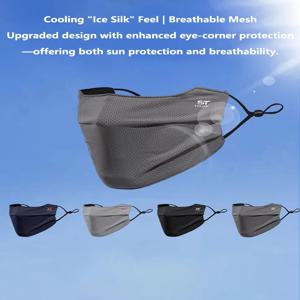 통기성 아이스 실크 페이스 커버 UV 페이스 쉴드 세척 가능 재사용 가능 자외선 차단 페이스 마스크 (오토바이 라이딩, 운동용)