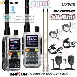 바오펑 UV-5R 미니 무전기 5R 미니 라디오 블루투스 프로그래밍 듀얼 PTT 에어밴드 UHF/VHF USB-C AM/FM 햄 라디오 캠핑용