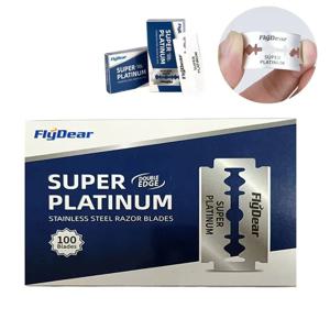 10-100Pcs 스테인레스 스틸 면도날 구식 수동 양면 면도날 미용 이발소 도구
