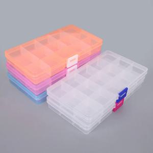 플라스틱 보관함, 15 슬롯 조절 가능 포장 투명 도구 케이스, 공예 정리함, 보석 액세서리