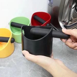 충격흡수 커피 노크박스, 미끄럼 방지 에스프레소 커피 찌꺼기 용기 (탈착식 노크바 포함)