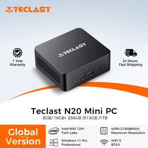 Teclast N20 Pro 미니 PC Intel N95 12세대 프로세서 DDR4 16GB RAM 256GB/512GB/1TB SSD WiFi BT 4K HD 데스크탑 컴퓨터 휴대용