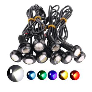 1PC 오토바이 슈퍼 밝은 LED 독수리 눈 운전 조명, 주간 주행 등, 반전 정지 신호등 18MM