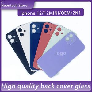 아이폰 12 OEM 2 in 1 고품질 와이드 빅홀 후면 유리 하우징 배터리 커버 교체용 백 글라스