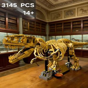 크리 에이 티브 시리즈 3145pcs100cm 공룡 뼈 티라노사우루스 화석 모델 빌딩 블록 가정용 가구 장난감 생일 선물