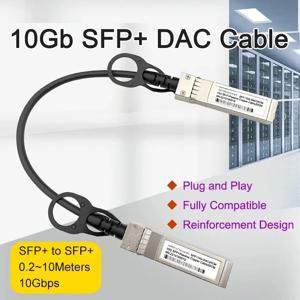 10G SFP DAC 케이블 20cm,0.5m,1m,2m,3m 패시브 다이렉트 어태치 구리 트윈액스 SFP+ DAC 케이블 (마이크로틱, TP-링크, 넷기어 스위치용)