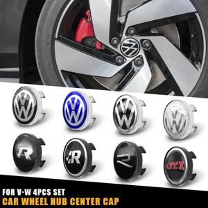 4개입 55mm 56mm 60mm 65mm 자동차 휠 센터 허브 캡 림 커버 스티커 폭스바겐 VW GTI R-Line R 폴로 T5 골프 파사트 시로코용
