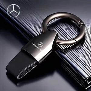 메르세데스 벤츠 AMG A B C W211 W203 W204 C260 E300L A200L GLC300 CLA용 자동차 키 체인 링 홀더 스웨이드 키체인 펜던트 키링