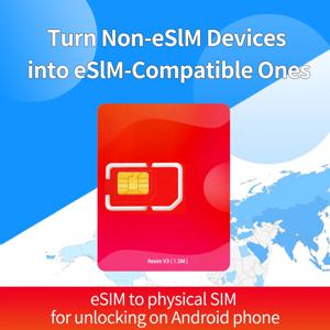 9esim V3 물리적 eSIM 카드 작성 모바일 무제한 다운로드 프로필 esim 잠금 해제된 휴대폰과 호환 STK 메뉴 지원