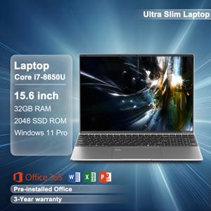 2026년형 15.6인치 FHD 노트북 인텔 코어 i7-8650U 32GB 램 2TB SSD 윈도우 11 프로 울트라 슬림 게이밍 사무용 학습용 노트북