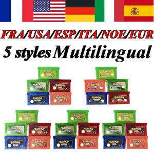 포켓몬 GBA 게임 카트리지 - 에메랄드, 파이어레드, 리프그린, 루비, 사파이어 32비트 게임 컬렉션 미국/유럽/스페인/노르웨이/프랑스/이탈리아 버전