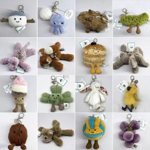JELLYCAT 골프공 플러시 키체인, 포도 키체인, 해파리 플러시 장난감, 하마, 그리고 플러시 코끼리 JC 가방 키체인