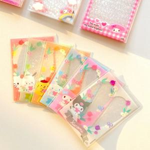 20pcs 헬로 키티 멜로디 시나모롤 카드 홀더 투명 쿠로미 포차코 은행 카드 사진 카드 홀더 문구류 선물