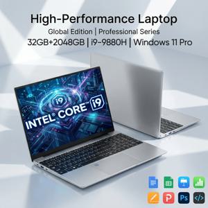 2026년형 신형 코어 i9 9880H 윈도우 11 프로 노트북 32GB 램 2TB SSD 게이밍, 사무용, 스튜디오용 고속 노트북 5000mAh