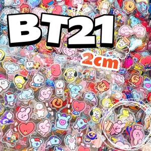 1/2cm 미니 BT21 아크릴 보드 DIY 냉장고 자석, 휴대폰 케이스 재료, 애니메이션 만화 선물 및 장난감용 장식 100개
