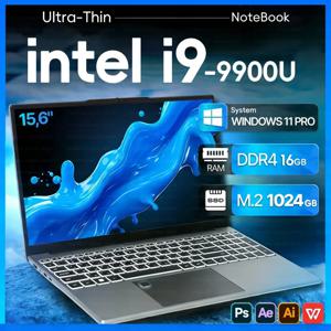 15.6인치 게이밍 노트북 윈도우 11 프로 인텔 코어 i9-9900 16GB 램 1TB SSD 오피스 게이머용 학습용 노트북 컴퓨터 PC