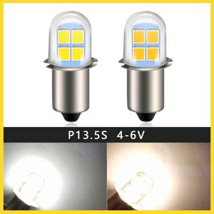 1/2/4PCS E10 P13.5S 소형 LED 4-6V 2835 칩 손전등 범용 교체 야외 캠핑 하이킹 동굴 탐험 자전거 램프 6000K