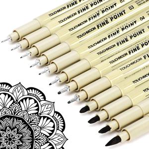 6-12 개/대 후크 바늘 펜 손으로 그린 ​​Fineliner 스케치 펜 학생 연구 사무 용품 특수 문구 미술 용품