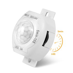 DC 5V 12V 24V 3A 고감도 PIR 모션 센서 라이트 스위치 적외선 IR 센서 감지기 스위치 LED 스트립에 대한 시간 지연