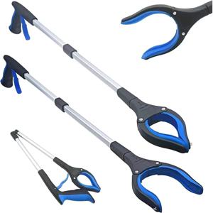 80cm 업그레이드 알루미늄 합금 쓰레기 집게, 두꺼워진 360도 회전식 그랩퍼, 가볍고 접이식 청소용 쓰레기 집게