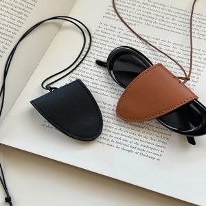 MIYIN 휴대용 목걸이 안경 보관 가방 펜던트 PU 가죽 여행 선글라스 마그네틱 가방 남녀 공용 액세서리