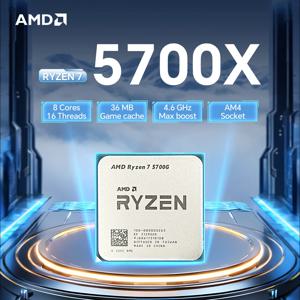 AMD 라이젠 7 5700X 8코어 16스레드 7NM 3.4GHz L3=32M 프로세서 65W 소켓 AM4 신제품 R7 5700X 게이밍 CPU 프로세서 DDR4 (하지만)