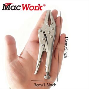 5인치 헤비듀티 미니 샤프 노즈 플라이어 - 높이 조절 가능, 미끄럼 방지 그립, 컴팩트하고 견고한 금속 클램핑 도구