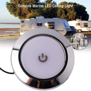 12V 터치 램프 RV 실내 천장 LED 조명 디머 스위치 포함 차량 실내 LED 원형 조명 RV 실내 루프 램프 캠퍼 보트용