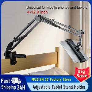 침대용 태블릿 스탠드 홀더, 4-12.9인치 아이패드 프로, 삼성 탭, 샤오미 패드용 회전식 폰 스탠드, 길이 조절 가능한 홀더