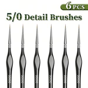 전문가용 00000 미세 팁 페인트 브러쉬 세트 (아크릴, 모델, 미니 미니어처 디테일용), 나일론 헤어 얇은 초미세 페인트 브러쉬