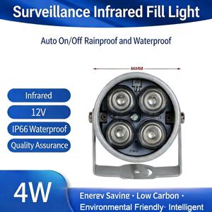 4-어레이 IR LED 조명기 CCTV 보안 카메라 야간 투시 방수 12V 2A EU 전원 적외선 조명