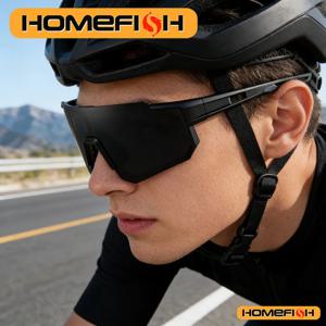 새로운 유럽 및 미국 남성용 스포츠 선글라스, 일체형 윈드스크린 디자인으로 야외 라이딩 및 자전거 타기에 적합