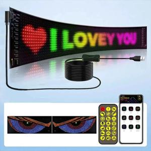 LED 매트릭스 픽셀 패널, 스크롤 밝은 광고 LED 표시, 유연한 USB 5V LED 자동차 표시 Bluetooth 앱 제어