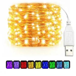 USB LED 문자열 조명 구리 실버 와이어 갈 랜드 빛 방수 LED 요정 조명 크리스마스 결혼식 야외 장식