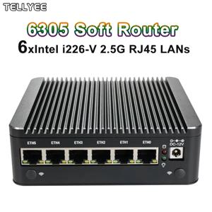 새로운 인텔 6305 소프트 라우터 6 LAN I226-V 2.5G 팬리스 미니 PC DDR4 2*NVMe HD DP 방화벽 OPNsense 미니 PC