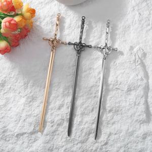 검 머리핀, 한복 레트로 검, 플레이트 머리핀, 고급 머리핀 액세서리