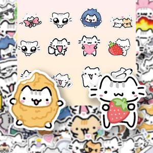 72개 귀여운 포키 고양이 스티커 카와이 동물 밈 그래피티 데칼 여행가방 노트북 전화기 기타 자동차 자전거 스케이트보드 스티커
