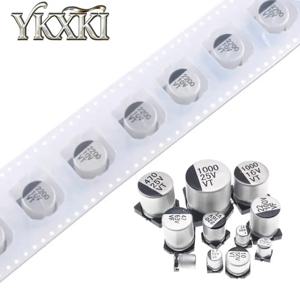10개 6.3V 10V 16V 25V 35V 50V SMD 알루미늄 전해 커패시터 2.2UF 4.7UF 10UF 22UF 33UF 47UF 68UF 100UF 220UF 330UF 1000UF